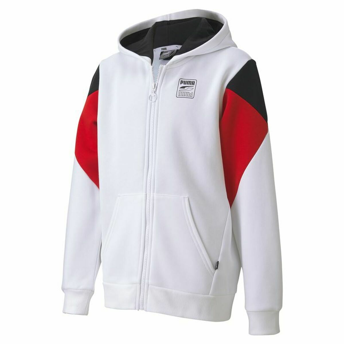 Children's Sports Jacket Rebel Puma Block Full-Zip Hoodie  White 14 Years